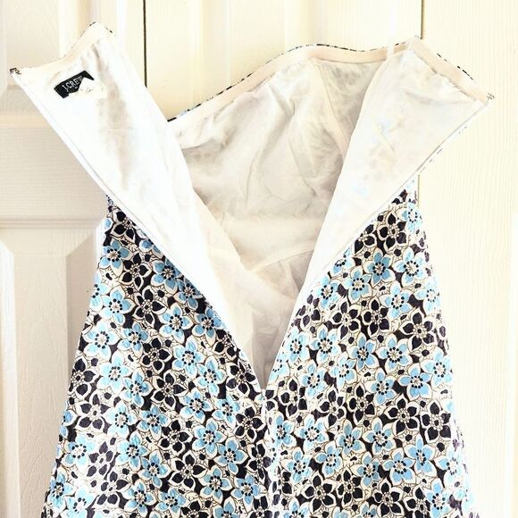 J. Crew Strapless Fit N Flare Floral Dress, US Women's Size 2 - Picture 2 of 5
